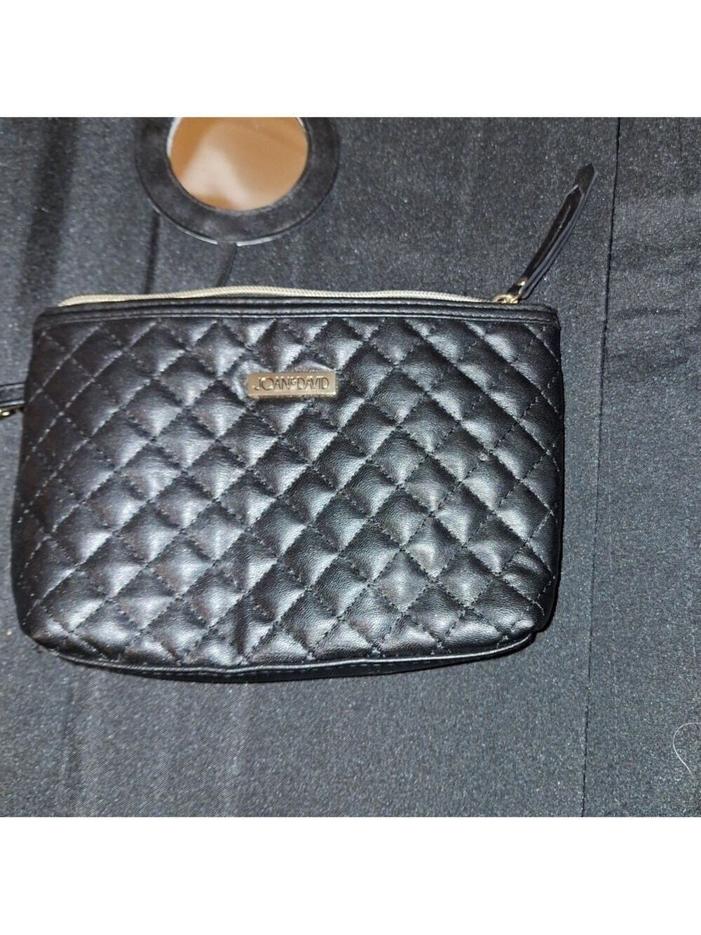 Joan & David Black Wristlet Small Makeup Bag